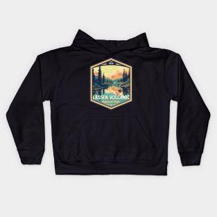 Lassen Volcanic National Park Vintage WPA Style National Parks Art Kids Hoodie